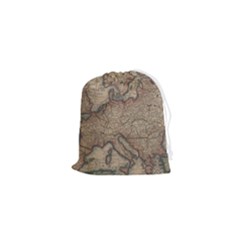 Old Vintage Classic Map Of Europe Drawstring Pouch (xs) by Paksenen
