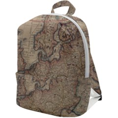 Old Vintage Classic Map Of Europe Zip Up Backpack by Paksenen