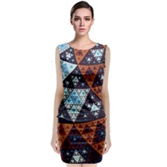 Fractal Triangle Geometric Abstract Pattern Classic Sleeveless Midi Dress by Cemarart
