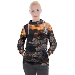 White Flower Women s Hooded Pullover by Azkajaya