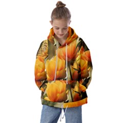 Yellow Butterfly Flower Kids  Oversized Hoodie by Azkajaya