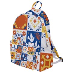 Mexican Talavera Pattern Ceramic Tiles With Flower Leaves Bird Ornaments Traditional Majolica Style The Plain Backpack by Ket1n9