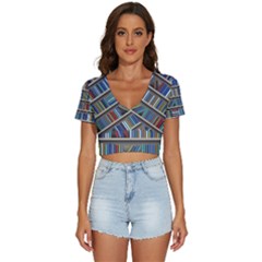 Bookshelf V-neck Crop Top by Ket1n9