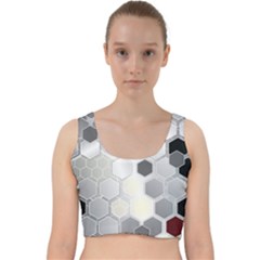 Honeycomb Pattern Velvet Racer Back Crop Top by Ket1n9
