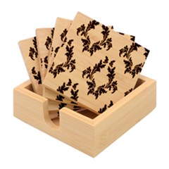 Yellow Regal Filagree Pattern Bamboo Coaster Set by Azkajaya
