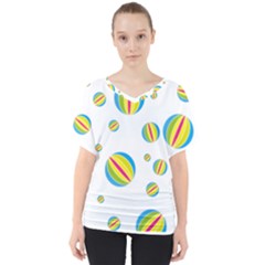 Balloon Ball District Colorful V-neck Dolman Drape Top by Ket1n9