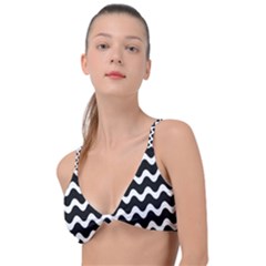 Wave-black White Knot Up Bikini Top by kyorashop23