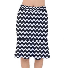 Wave-black White Short Mermaid Skirt by kyorashop23