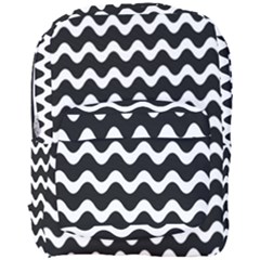 Wave-black White Full Print Backpack by kyorashop23