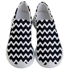 Wave-black White Women s Lightweight Slip Ons by kyorashop23
