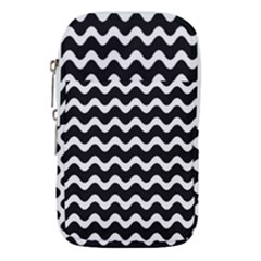 Wave-black White Waist Pouch (small) by kyorashop23