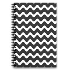 Wave-black White 5 5  X 8 5  Notebook by kyorashop23