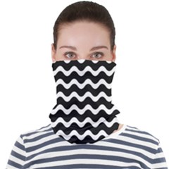 Wave-black White Face Seamless Bandana (adult) by kyorashop23