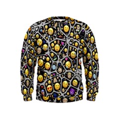 Mental Emojis Emoticons Icons Kids  Sweatshirt by Paksenen