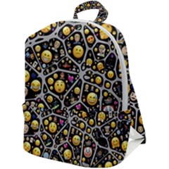 Mental Emojis Emoticons Icons Zip Up Backpack by Paksenen