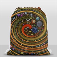 Swirl Vortex Emoji Cyclone Motion Art Drawstring Bag (small) by Paksenen