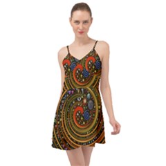 Swirl Vortex Emoji Cyclone Motion Art Summer Time Chiffon Dress by Paksenen