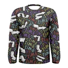 Time Nonlinear Curved Undirected Men s Long Sleeve T-shirt by Paksenen