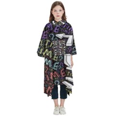 Time Nonlinear Curved Undirected Kids  Hooded Rain Ponchos by Paksenen