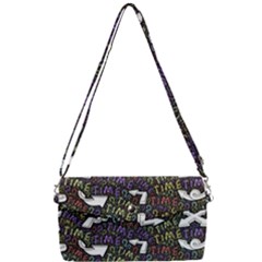 Time Nonlinear Curved Undirected Removable Strap Clutch Bag by Paksenen