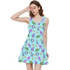 Sea Ocean Sealife Turtle Jellyfish Inside Out Racerback Dress by Loisa77