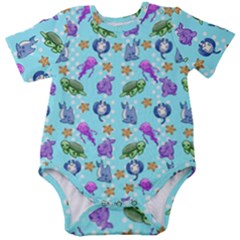 Sea Ocean Sealife Turtle Jellyfish Baby Short Sleeve Bodysuit by Loisa77