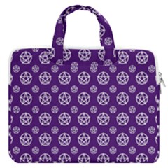 White Pentacle And Purple Pattern Macbook Pro 13  Double Pocket Laptop Bag by cheekywitch
