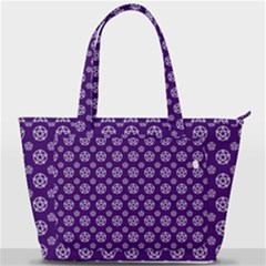 White Pentacle And Purple Pattern Back Pocket Shoulder Bag  by cheekywitch