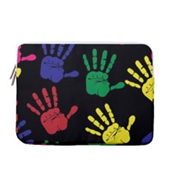 Handprints Hand Print Colourful 13  Vertical Laptop Sleeve Case With Pocket by Apen