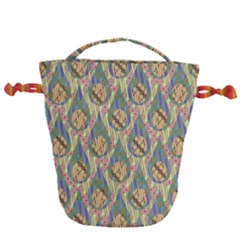 Tribal Background Boho Batik Drawstring Bucket Bag by anzea