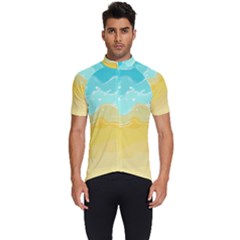 Abstract Background Beach Coast Men s Short Sleeve Cycling Jersey by anzea