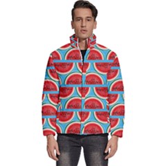 Illustrations Watermelon Texture Pattern Men s Puffer Bubble Jacket Coat by anzea