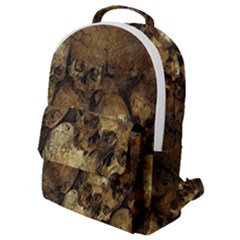 Skull Texture Vintage Flap Pocket Backpack (small) by anzea