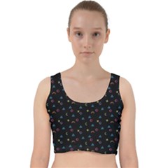 Abstract Texture Velvet Racer Back Crop Top by anzea