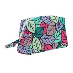 Pattern Leaves Background Nature Wristlet Pouch Bag (medium) by Proyonanggan