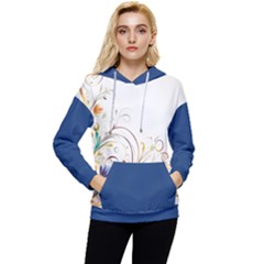 Flower Blau Women s Lightweight Drawstring Hoodie by 2607694c
