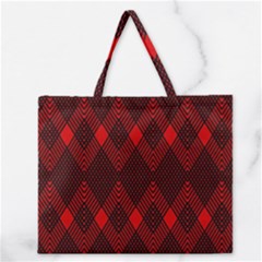 Muster Rot Schwarz Zipper Large Tote Bag by 2607694c