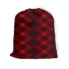 Pattern Rot Schwarz Drawstring Pouch (2xl) by dedoma