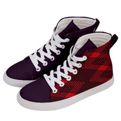 Pattern Rot Schwarz Women s Hi-top Skate Sneakers by dedoma