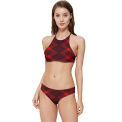 Pattern Rot Schwarz Banded Triangle Bikini Set by dedoma