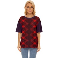 Pattern Rot Schwarz Oversized Basic T-shirt by dedoma