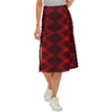 pattern rot schwarz Midi Panel Skirt View1