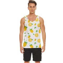 Illustrations Lemon Citrus Fruit Yellow Men s Wide Collar Tank Top by anzea
