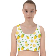 Illustrations Lemon Citrus Fruit Yellow Velvet Racer Back Crop Top by anzea