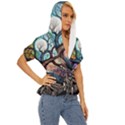 Tree Colourful Lightweight Drawstring Hooded Top View3
