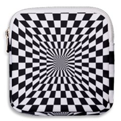 Optical Illusion Chessboard Tunnel Mini Square Pouch by Ndabl3x