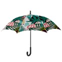 Abstract Seamless Pattern With Tropical Leaves Hook Handle Umbrellas (Large) View3