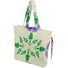 Thistle Flower Purple Thorny Flora Drawstring Tote Bag by Bajindul