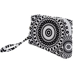 Circular Concentric Radial Symmetry Abstract Wristlet Pouch Bag (small) by Proyonanggan