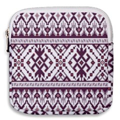 Illustration Ukrainian Folk Seamless Pattern Ornament Mini Square Pouch by Proyonanggan